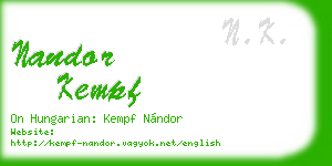 nandor kempf business card